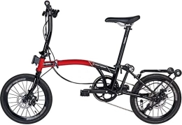 ZLYJ Bicicleta ZLYJ Bicicletas para Adultos, Nueva Bicicleta Plegable Tres Etapas, Bicicleta Estática Portátil para Viajes Al Aire Libre, Bicicleta 9 Velocidades, Bicicleta para Adultos C, 16inch