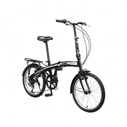 ZTIANR Bicicleta Plegable, 20 Pulgadas De 7 Velocidades Adultos Jvenes Ultraligero Estudiante Porttil City para Bicicleta,Negro