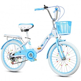 ZTIANR Plegables ZTIANR Bicicletas Plegables, De 22 Pulgadas A Nios Bicicleta Plegable Ligero del Viajero City Caravan Velocidad Variable Bicicleta, Azul