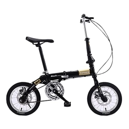 ZXQZ Bicicleta ZXQZ Bicicleta Plegable, Bicicleta Deportiva Al Aire Libre de 14 Pulgadas de Una Sola Velocidad para Uso Urbano, para Hombre Mujer (Color : Black)