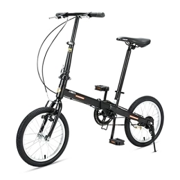 ZXQZ Bicicleta ZXQZ Bicicletas Plegables de 16 Pulgadas, Bicicletas Ligeras para Estudiantes, para Parques, Excursiones, Paseos y para Trabajar (Color : Black)