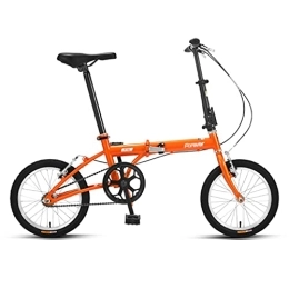 ZXQZ Plegables ZXQZ Bicicletas Plegables de 16 Pulgadas, Bicicletas Portátiles Ultraligeras para Hombres Y Mujeres, con Diseño de Reflector, para IR A La Escuela, Trabajar, Desplazarse (Color : Orange)