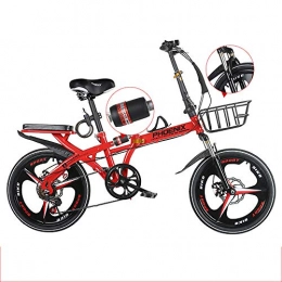 ZYD Bicicleta ZYD Bicicleta Plegable, Bicicletas portátiles de 20 Pulgadas y 6 velocidades, Freno de Disco Doble Bicicleta de montaña para viajeros urbanos para Adolescentes Adultos, 3 Colores