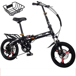 ZYD Bicicleta ZYD Bicicleta Plegable para viajeros, Bicicleta Plegable de 20 en 7 velocidades City High-Carbon Steel, Freno de Disco