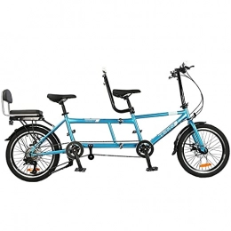 HAGUOHE Bicicleta Bicicleta Tándem, Bicicleta Unisex Para Adultos, Bicicleta Tándem Urbana, Bicicleta Plegable, 7 Velocidades, Entretenimiento En Pareja Para Padres E Hijos, Universal Wayfarer Mountain Riding-blue