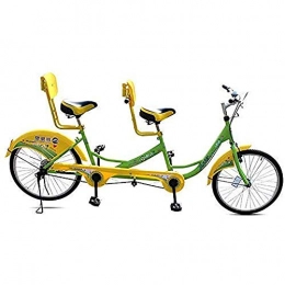 Kuan Tándem Kuan 24inches City en tándem de la Bicicleta Entre Padres e Hijos par Que Monta Bicicletas Entretenimiento Viajes, Yellow Green