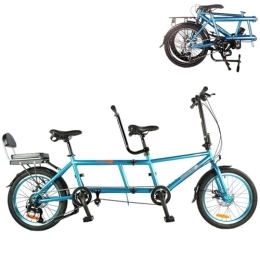MAYFABD Bicicleta MAYFABD Bicicleta Tándem Bicicleta Plegable para Tres Personas Bicicleta Familiar Adecuada para Dos Adultos Un NiñO Material De Acero De Alto Carbono Resistente Al óXido Duradera, Negro