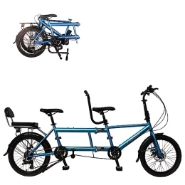 SIERINO Bicicleta Tándem Plegable - Bicicleta de Crucero de Playa para Adultos de 7 Velocidades, Bicicleta de Doble Piloto, Entretenimiento para Parejas, Bicicletas de Viaje con Freno de Disco