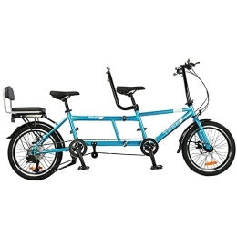 ZJWD Bicicleta ZJWD Bicicleta Plegable en tándem de Ciudad, Bicicleta de Velocidad Variable, Entretenimiento en Pareja, Caminante Universal, Bicicletas de Viaje con Freno de Disco Plegable, Azul