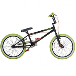 Rooster Bike 20Inch Rooster 16-Jammin Pro 9Park Freestyle BMX Bike, black / green