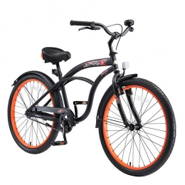 BIKESTAR BMX Bike BIKESTAR Kids Bike Bicycle for Kids age 10-13 year old children | 24 Inch Cruiser for boys and girls | Black