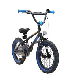 BIKESTAR BMX Bike BIKESTAR Premium Safety Sport Kids Bike Bicycle for Kids age 4-5 year old children | 16 Inch BMX Edition for boys and girls | Black & Blue