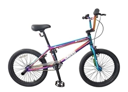 DRB Creed 20" Freestyle BMX, 25-9t Single Speed Gearing - Neo Chrome Jet Fuel
