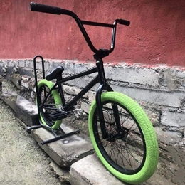 GASLIKE BMX Bike GASLIKE Freestyle BMX Bike Bicycle 20 Inch Wheels for Adults And Teens, 25X9T Gearing, 8.6 Inch Handlebar / Chromium Molybdenum Steel Frame And Front Fork, Green Tire