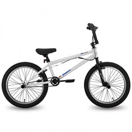 Hiland Bike Hiland 20'' BMX Freestyle Bike for Boys with 360 Degree Gyro & 4 Pegs, White