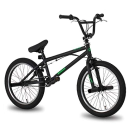 Hiland  HILAND 20 Inch BMX Bike for boys girls With 360 Degree Gyro & 4 Pegs, 20 Inch BMX Bike for 7 8 9 10 11 Years old kid bicycle black