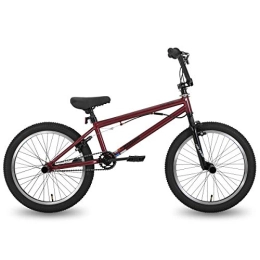 Hiland BMX Bike Hiland 20 Inch BMX Freestyle Bike for Boys With 360 Degree Gyro & 4 Pegs, 20 Inch Bike for 11-14 Years Boy, Red