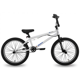 Hiland Bike Hiland 20 Inch BMX Freestyle Bike for Boys With 360 Degree Gyro & 4 Pegs, 20 Inch Bike for 11-14 Years Boy, White