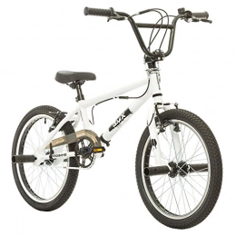 Multibrand Distribution Bike Multibrand, PROBIKE BMX 20, V-BRAKE, 20 inch, 270 mm, Unisex, 360 degree handlebar, single speed (White)