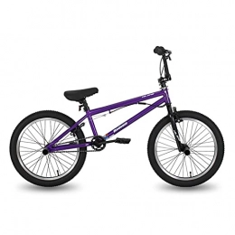 QEEN BMX Bike QEEN 10 Color&Series 20'' BMX Bike Freestyle Steel Bicycle Bike Double Caliper Brake Show Bike Stunt Acrobatic Bike (Color : Purple)