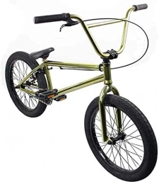 QZ Bike QZ 20 Inch BMX Bikes Freestyle for Beginner To Advanced Riders, High Carbon Steel Frame, 25X9T BMX Gearing, with U-Type Brake, Gold
