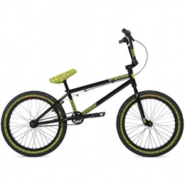 Stolen BMX Bike Stolen x Fiction Overlord 20" 2020 BMX Freestyle Bike (20.25" - Black W / Reflective Yellow)