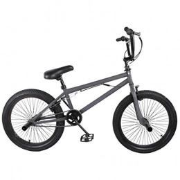 Zhangxiaowei BMX Bike Zhangxiaowei Adult Children's Boys And Girls Steel Bicycle Dual Gauge Gray Freestyle Bike 20 Inch, Gray
