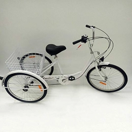 DIFU Bike 24 inch tricycle cruise for adults, 6 guests bicycle, adult trike, 3 wheels, tricycle, load bike with lamp and basket, suitable for man, woman, elderly.
