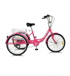 Adult Bike Tricycle Comfortable bicycle tricycle for adults, human pedal folding 3 wheels 24 inch aluminum alloy, elderly with shopping basket Shopping, Sports, Leisure