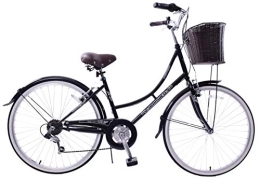 Ammaco  Ammaco Classique Dutch Style Heritage Town 26" Wheel Womens Ladies Bike & Basket 16" Frame 6 Speed Black