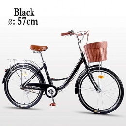 Awyac Dutch Bike for Women (26"), Summer Women with Aluminum Frame Comfortable City Bike with A Basket, Bike Ride Wheels Women, 1 Speed,Black