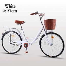 Awyac Bike Awyac Dutch Bike for Women (26"), Summer Women with Aluminum Frame Comfortable City Bike with A Basket, Bike Ride Wheels Women, 1 Speed, White