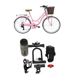 Barracuda Bike Barracuda Women's Delphinus 7 Bike, Pink, Size 19 with Cycling Essentials Pack