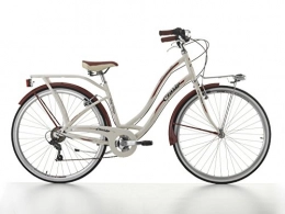 Cicli Cinzia Comfort Bike Bike Cicli Cinzia Carosello for women, alloy frame, 6 speed, 28 inches, size 45 (Cream, H 45)