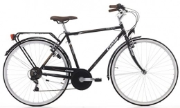 Bike Cicli Cinzia Metropolis for men, steel frame, 6 speed, 28 inches, size 48 (Matt Black, H 48)