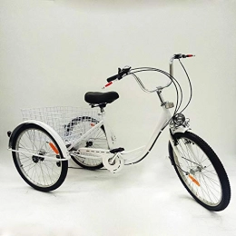 BTdahong Bike BTdahong 6 Speed Adult Tricycle, 3 Wheel Bicycle, 24"Bicycle Tricycle, Aluminum Bicycle with Backrest Basket Light