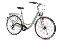 CHRISSON Comfort Bike CHRISSON '28inch Luxury Alloy City Bike Women's Bicycle Relaxia 1.0with 6Gears Shimano Mint Green