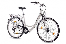 CHRISSON Comfort Bike CHRISSON '28inch Luxury Alloy City Bike Women's Bicycle Relaxia 1.0with 6Speed Shimano White