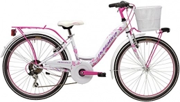 Cicli Adriatica Bike Cicli Adriatica Cycling CTB for Girl, Steel Frame, 24, Wheel Shimano 6Speed Change, Size 34, 2COLOURS AVAILABLE, white, H 35