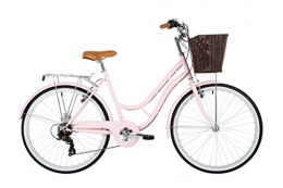 Pale Pink Comfort Bike Classic Heritage Ladies Step Through Dutch Style Bicycle, 26" Wheel, 7 Speed - Pale Pink (16" Frame)