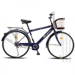 CLOUDH Bike CLOUDH Commuter Men Citybikes, 26" City Leisure Bicycle with Basket Dutch Style Retro Bike 6 Speed Adult Bike, Ultra Light Portable Student Male Bicycle for Outdoor Urban, Blue