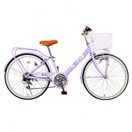 CLOUDH Comfort Bike CLOUDH Urban Commuter Bike, 24" City Leisure Bicycle Shimano 6 Speed Dutch Style Retro Bike, with Basket And Bicycle Light Mens Women City Bicycle for Outdoor Urban