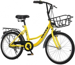Generic Comfort Bike Dual Suspension Mountain Bikes Comfort & Cruiser Bikes Children Bicycle Hard Frame Road Bike 20 Inch Outdoor Travel Freestyle Bicycle (Color : Yellow)-Yellow