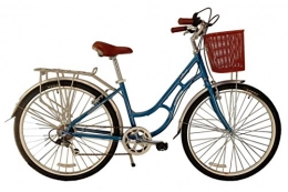 ECOSMO Bike ECOSMO 700C Alloy Ladies Women Shop City Road Bicycle Bike 7 SP -28AC02B+basket