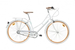 FabricBike Comfort Bike Fabric City Comfort Bike- Ladies Duth Style 28", Shimano Internal 3 Speeds, 14kg (White Whitechapel, 45)