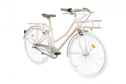 FabricBike Comfort Bike Fabric City Comfort Bike with Basket- Ladies Duth Style 28", Shimano Internal 3 Speeds, 14kg (Pink Shoreditch Deluxe, 45)