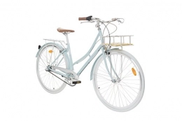 FabricBike Comfort Bike Fabric City Comfort Bike with Basket- Ladies Duth Style, Shimano Internal 3 Speeds, 14kg (Blue Hampstead Deluxe)
