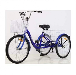 FREIHE Bike FREIHE 24 inch aluminum alloy tricycle pedal bicycle 3 wheel variable speed 7 speed human tricycle with vegetable basket city comfortable bicycle outing shopping