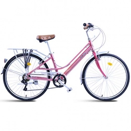 FXMJ Comfort Bike FXMJ Comfort Bike, Men And Women's Bicycle, 26Inch 7 Speed Beach Cruiser Bicycle, Urban Outdoor Student Girl Cycling Bicycle, Pink