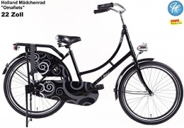 HO-22005 Bike Girls Holland Front Wheel 22Inch Altec Zoey Black and White with Hand Brake